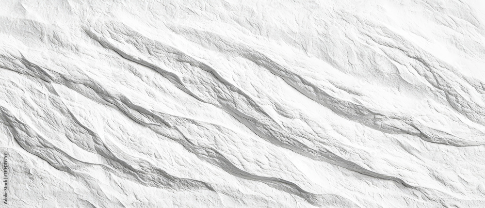 Obraz premium Abstract white texture, flowing lines, sculpted surface