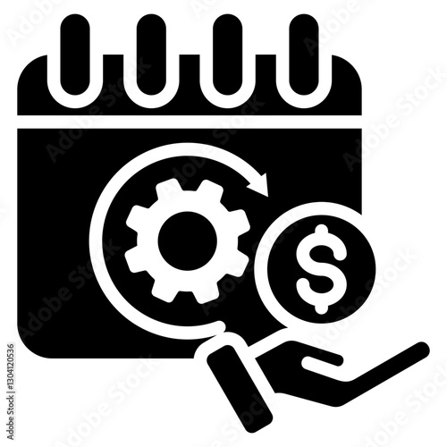 Subscription Fee Glyph Icon