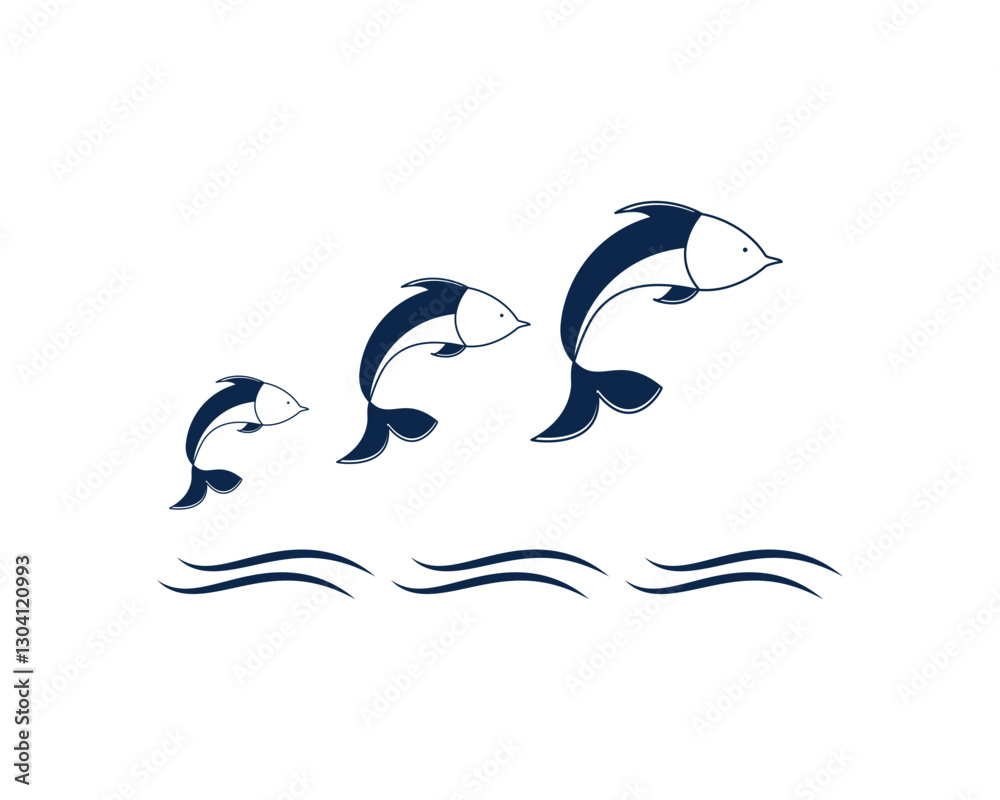 Fish icon ,Dolphin fish icon vector logo design template Fish icon ,Dolphin fish icon vector logo design template