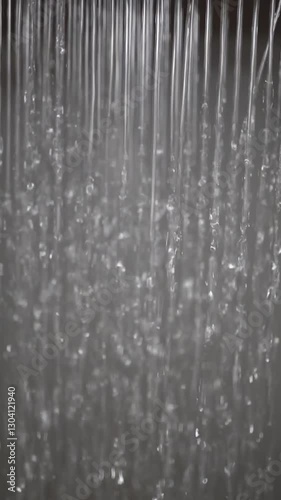 Water falling under pressure from a shower head