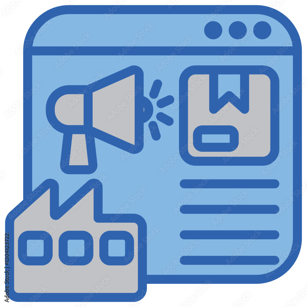 Fototapeta premium Sponsored Content Blue White Icon