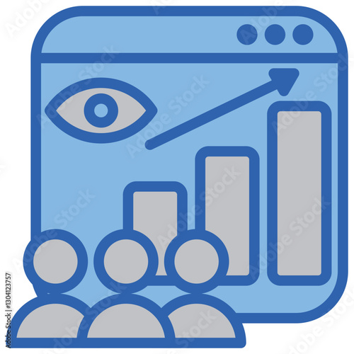 Web Traffic Blue White Icon
