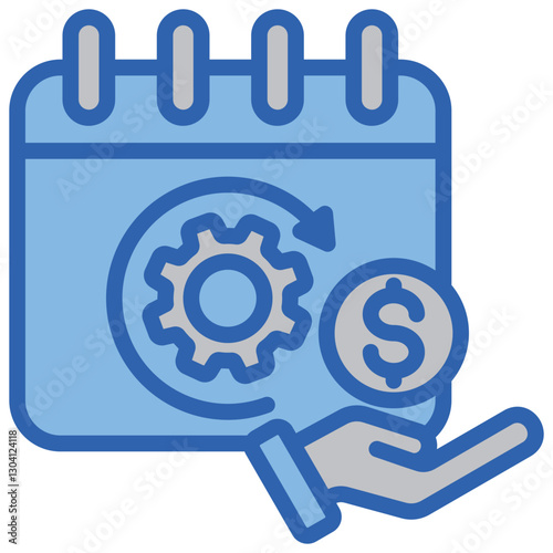 Subscription Fee Blue White Icon