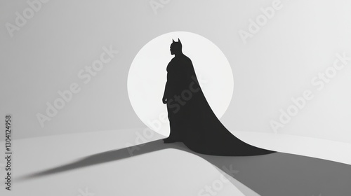 Superhero silhouette moonlit night background graphic design