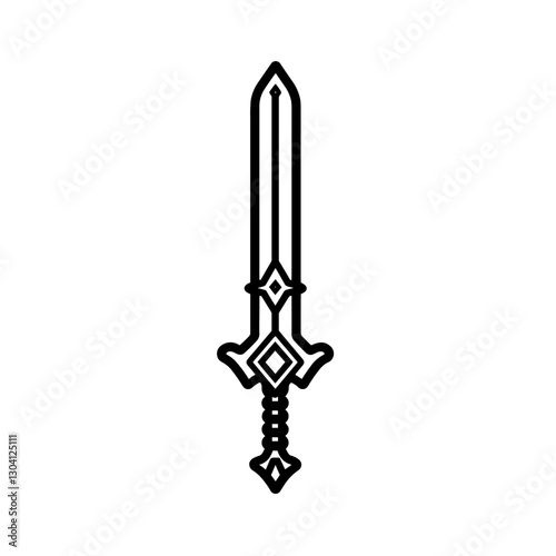 Minimalist Medieval Weapon Sword Icon