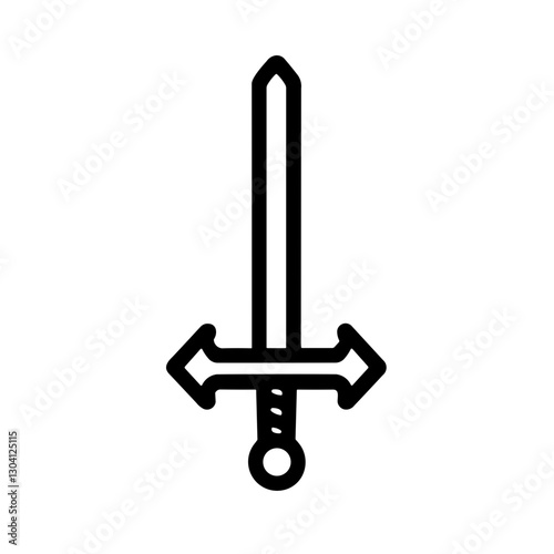 Minimalist Medieval Weapon Sword Icon