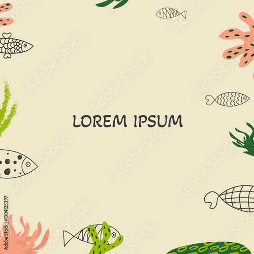 sea marine ocean background illustration