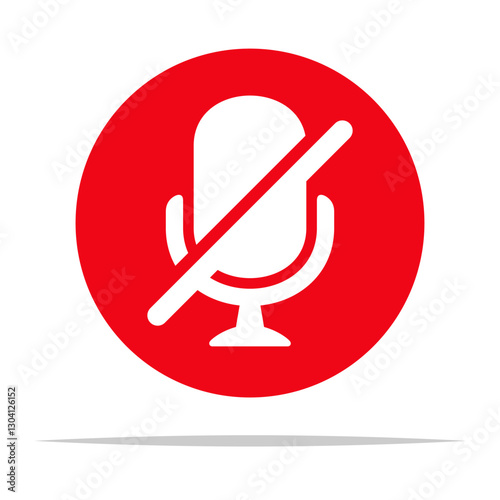 Muted microphone icon vector isolated illustration