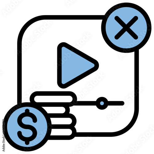 Ad Revenue Blue Black Icon