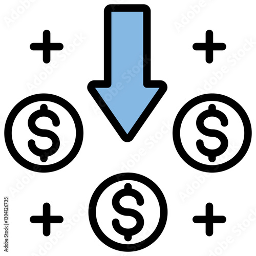 Income Blue Black Icon