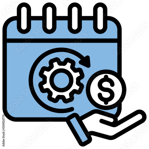 Subscription Fee Blue Black Icon