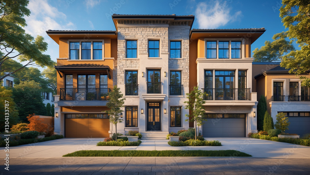 Naklejka premium Single-Family Home, Townhouse, Condo, Apartment – Find Your Home 