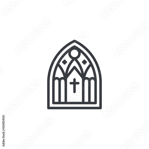 Church Window line icon