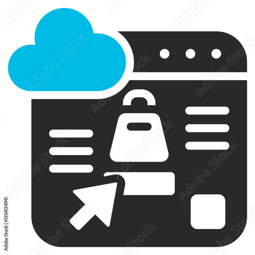 E Commerce Glyph Blue Grey Icon