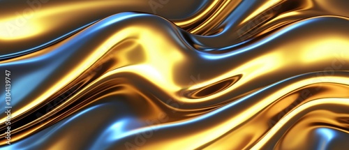Repeating abstract metallic Deco waves creating a seamless, sci-fi-inspired high-end geometric pattern