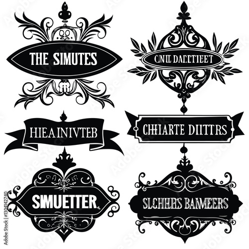 set of vintage labels