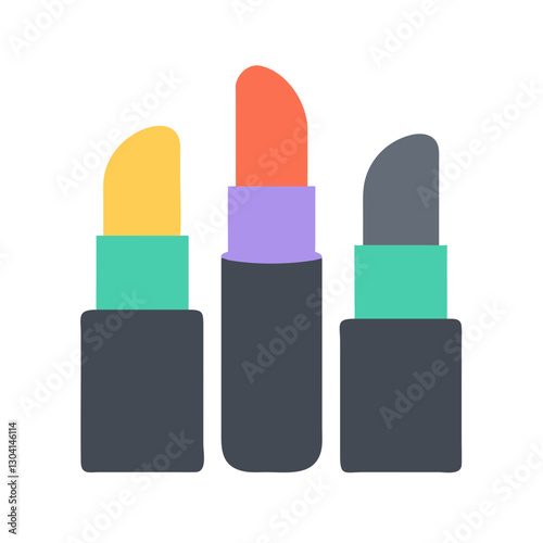 Colorful lipsticks icon