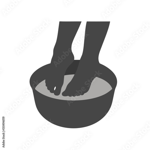 Feet soaking in water bowl icon