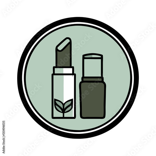 Green eco-friendly lipstick icon