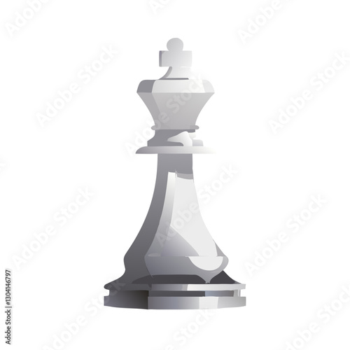 Realistic chess king with shadow effect icon