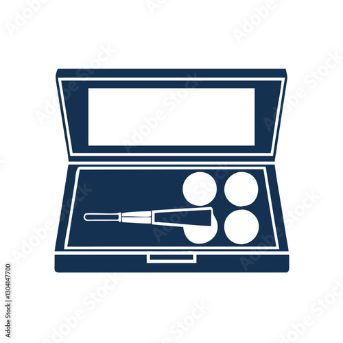 Professional makeup kit with brushes icon