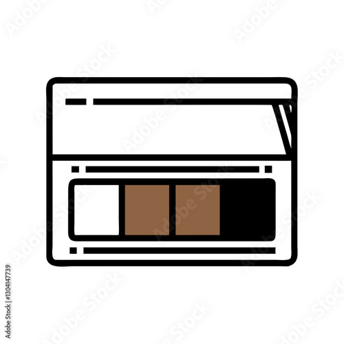 Minimalistic makeup palette with three shades icon