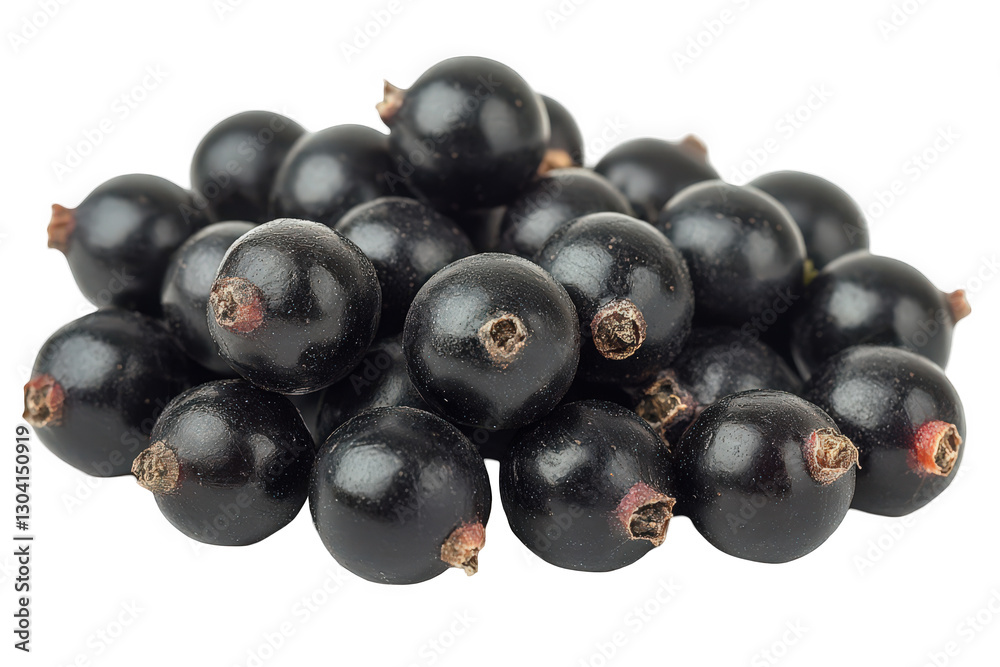 A pile of fresh blackcurrants on a white background. A pile of fresh blackcurrants on a white background.