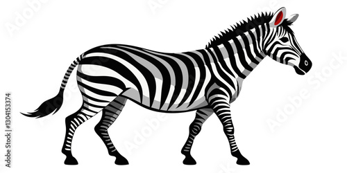 Photography zebra isolated on white