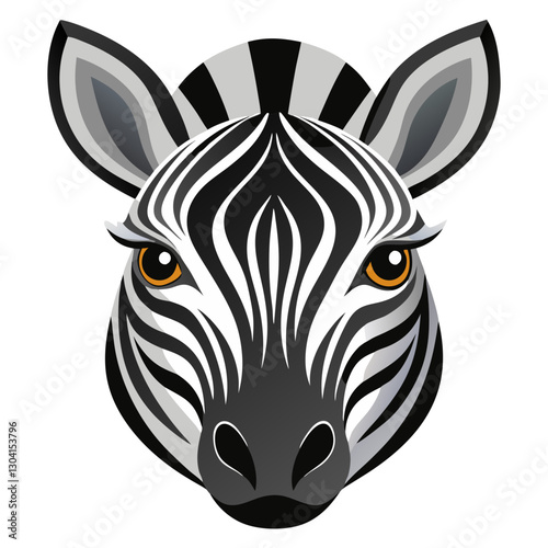 zebra head vector
