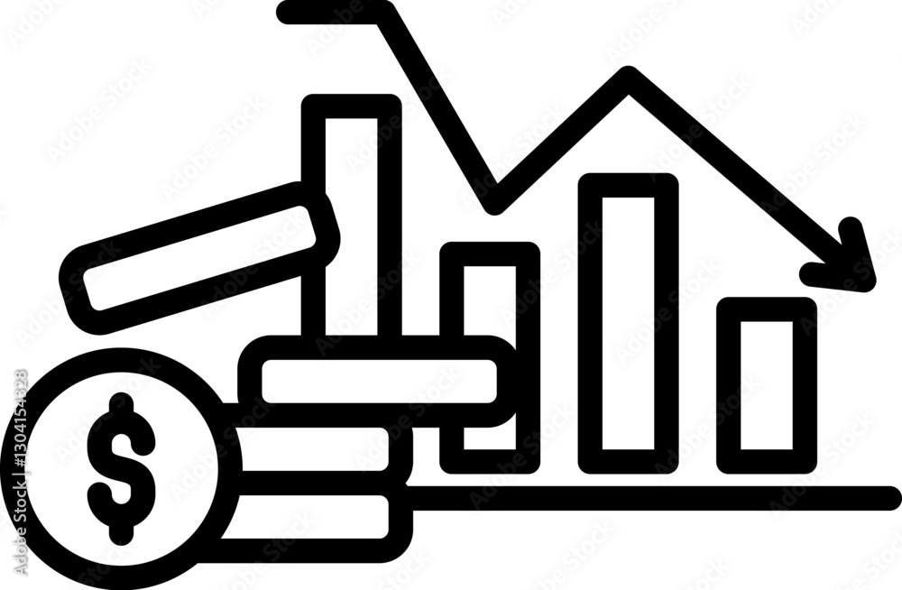 Loss Icon in Outline Style. Simple Vector Design. Simple Vector Outline Icon Loss Icon in Outline Style. Simple Vector Design. Simple Vector Outline Icon
