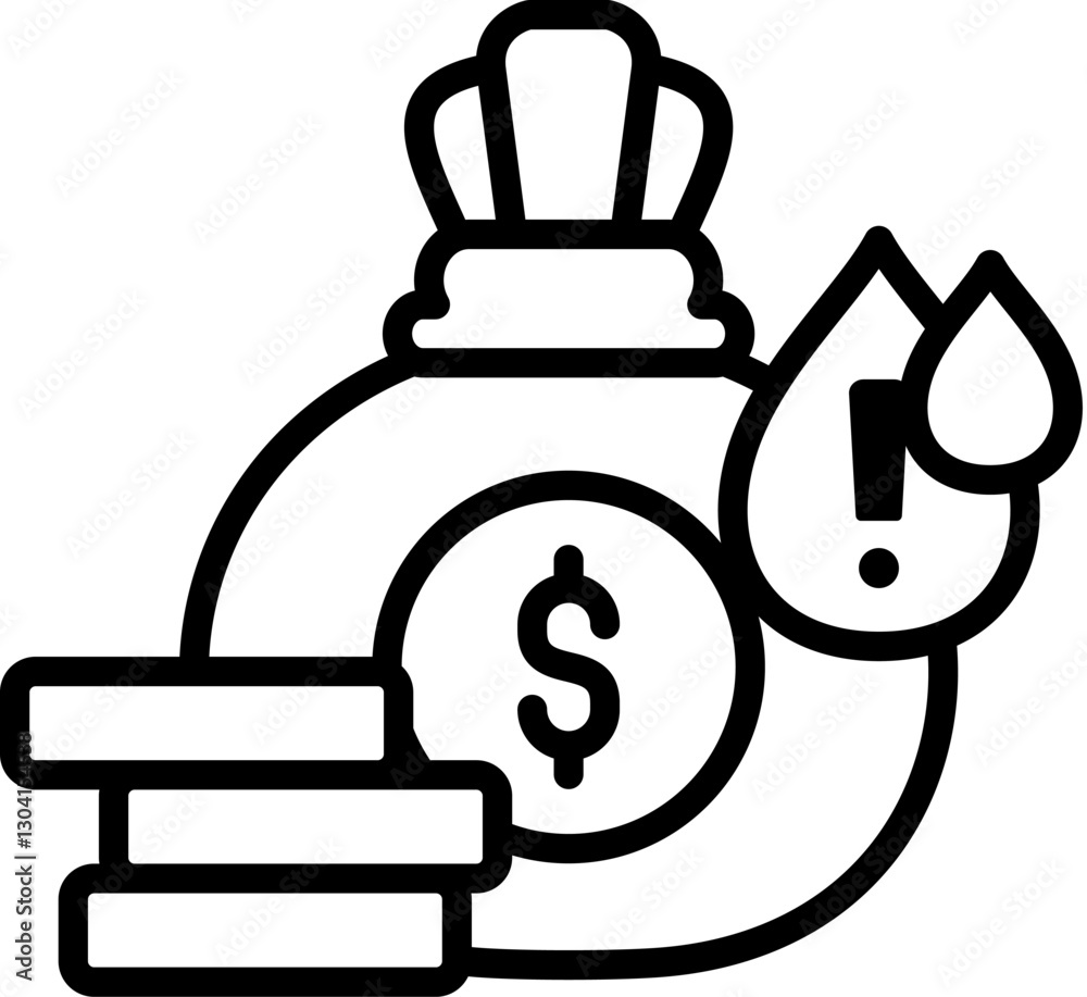 Liquidity Risk Icon in Outline Style. Simple Vector Design. Simple Vector Outline Icon Liquidity Risk Icon in Outline Style. Simple Vector Design. Simple Vector Outline Icon