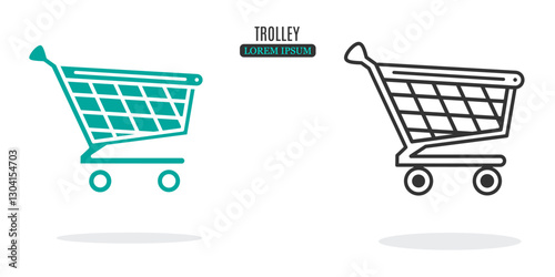Illustration symbol. Trolley abstract illustration design. Stock vector icon.