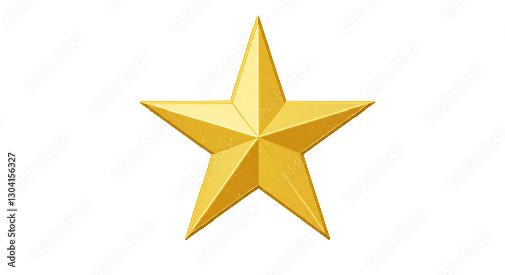 Fototapeta premium Golden Star Gleams Brightly Simple Graphic Design. AI Generated