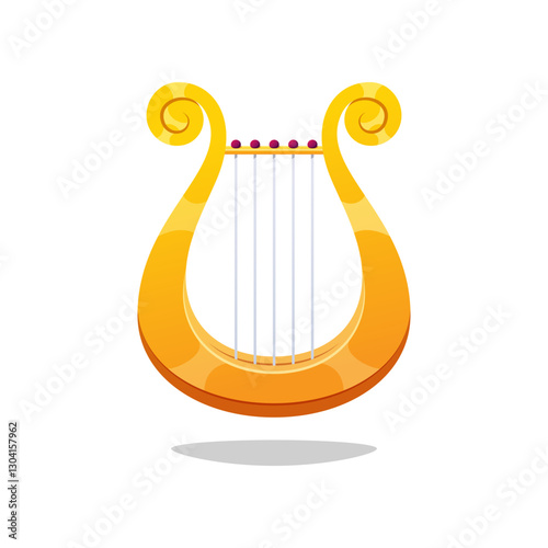 Lyre vector isolated on white background.