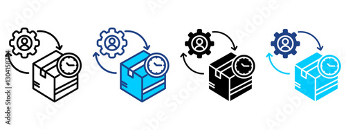 Lead Time Icon Set Multiple Style Collection