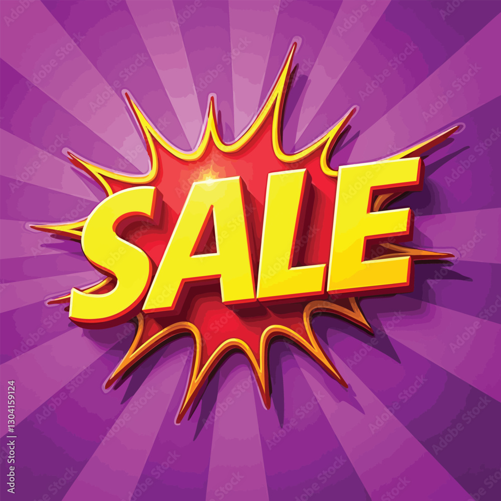 Advertising banner vector with text sale in pop art comics style Advertising banner vector with text sale in pop art comics style