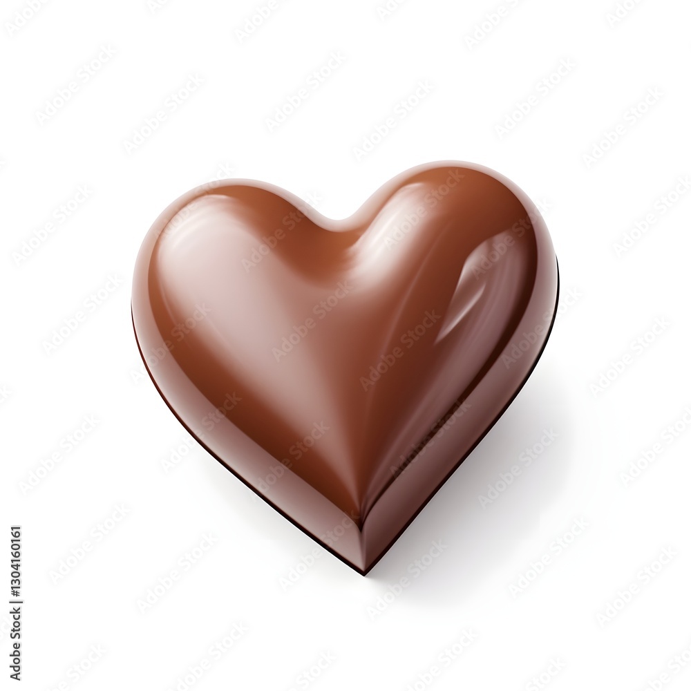 Exquisite Heart Shaped Chocolate Treat on a Sleek White Background