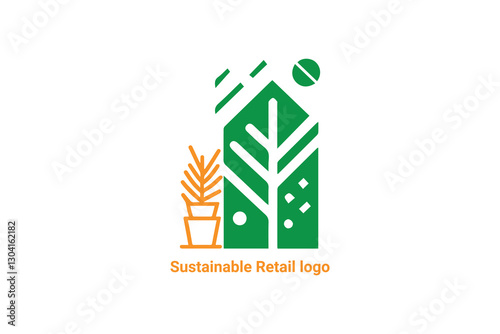 sustainable retail logo, grocery logo, eco friendly logo, sustainability business logo