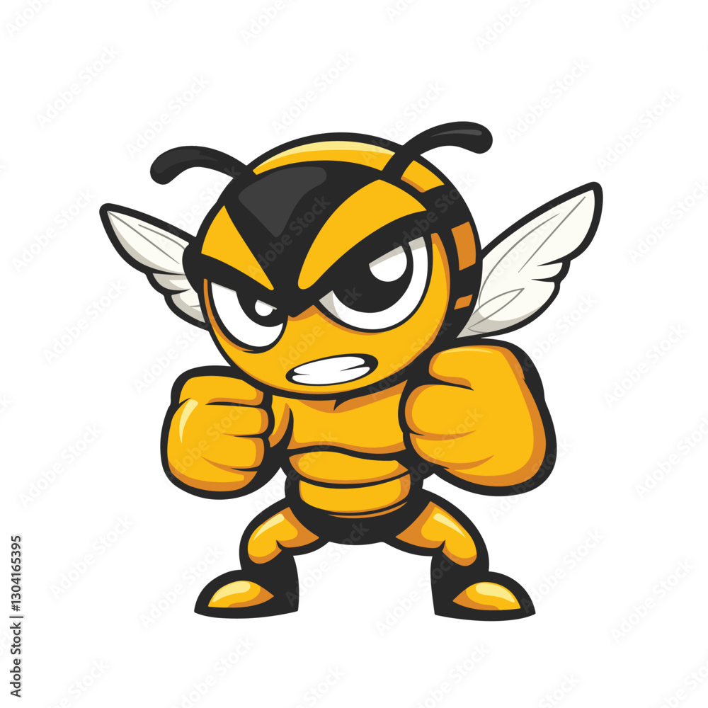 Fototapeta premium cartoon yellow bee vector clipart