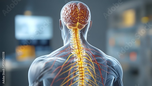 Human nervous system anatomy in medical setting