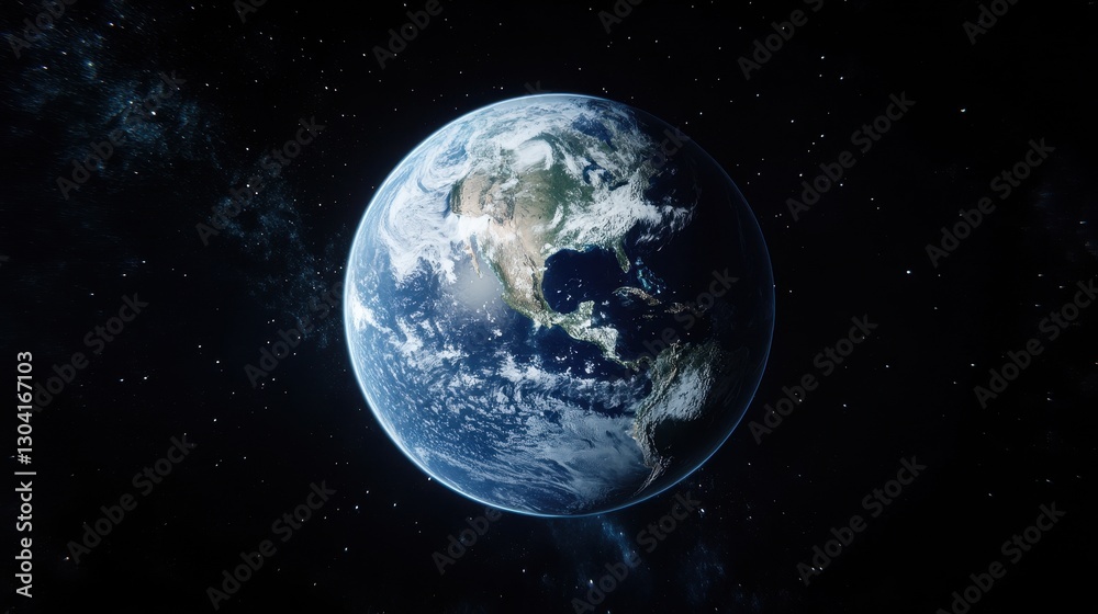 Obraz premium Planet Earth from Space Blue Marble North America Stars