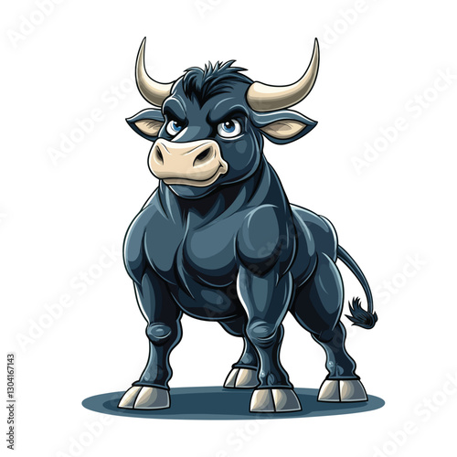 Cartoon angry Bull vector clipart