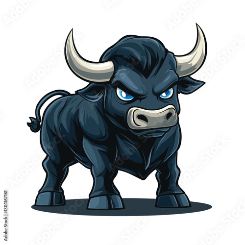 Cartoon angry Bull vector clipart