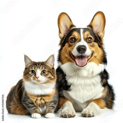 Friendly Dog and Cat Portrait