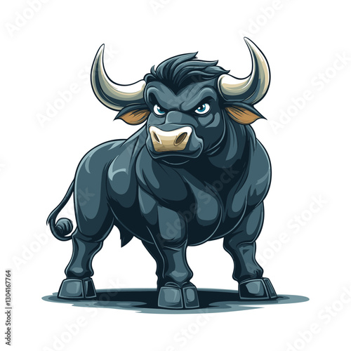 Cartoon angry Bull vector clipart