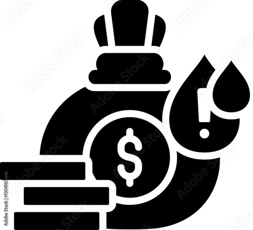 Liquidity Risk Icon in Glyph Style. Simple Vector Design. Simple Vector Glyph Icon