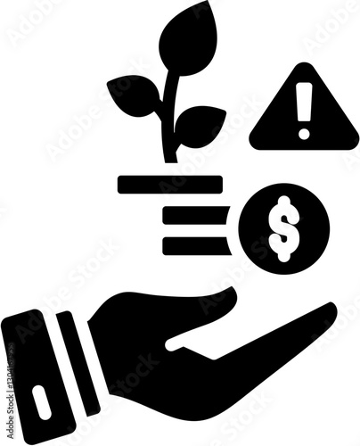 Investment Risk Icon in Glyph Style. Simple Vector Design. Simple Vector Glyph Icon