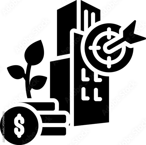 Goal Icon in Glyph Style. Simple Vector Design. Simple Vector Glyph Icon