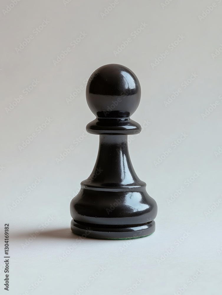 Black pawn standing on white background representing strategy and planning Black pawn standing on white background representing strategy and planning