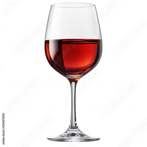 Glass of red wine with reflections isolated on white background.PNG